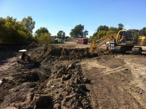 Land clearing with dirt