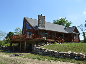 log sided house photo