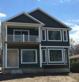 two story with balcony house photo